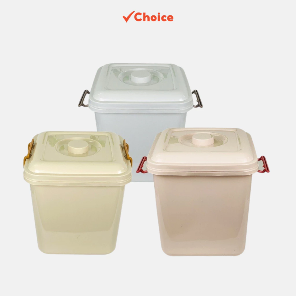 Thùng đựng gạo Choice Việt Nam NH269 10kg nắp mở trượt có bánh xe di chuyển và cốc chia vạch