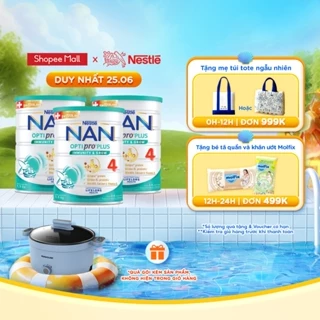 [Tặng Nồi lẩu Sunhouse] Bộ 3 Lon Sữa bột Nestlé NAN OPTIPRO PLUS 4 1500g với 5HMO Giúp tiêu hóa tốt +Tăng cường đề kháng