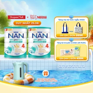 [Tặng Ấm điện Sunhouse] Bộ 2 Lon Sữa bột Nestlé NAN OPTIPRO PLUS 4 1500g với 5HMO Giúp tiêu hóa tốt, Tăng cường đề kháng