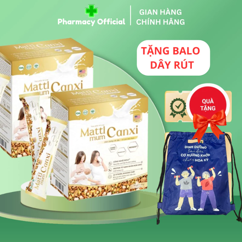 Combo 2 sữa hạt mẹ bầu Mattimum canxi hộp giấy 14 gói nhỏ tiện lợi - Dinh dưỡng đầy đủ cho mẹ thai kì khỏe mạnh