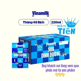 THÙNG 48 BỊCH SỮA DINH DƯỠNG VINAMILK ÍT ĐƯỜNG 220ML X 48 BỊCH "Giá bán đã trừ khuyến mãi"