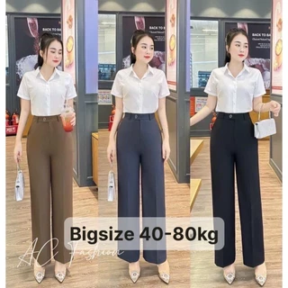 Quần ống rộng xuông dài có bigsize (40-75kg) , nút khóa cạp cao cực kì tôn dáng-LNS-mã 317A