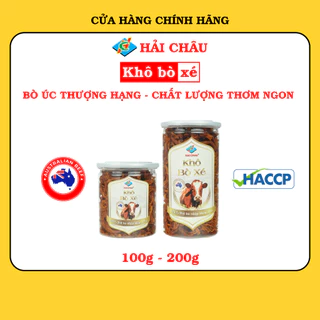 Khô bò xé Hải Châu hũ 100g và 200 thơm ngon, đậm vị bò Úc thượng hạng - Khô bò Hải Châu