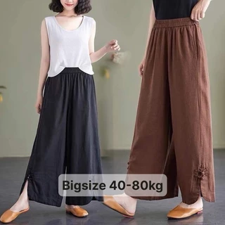 Quần Suông Ống Rộng ( Có bigsize 40-75kg) chất linen mềm mịn măt, Quần Ống Rộng- Mã 29