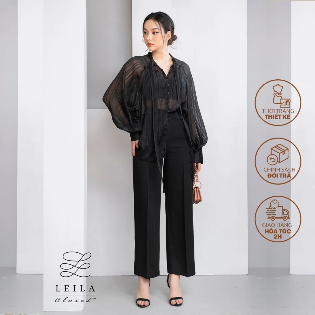 LEILA CLOSET | Quần suông thiết kế lưng cao nhiều màu