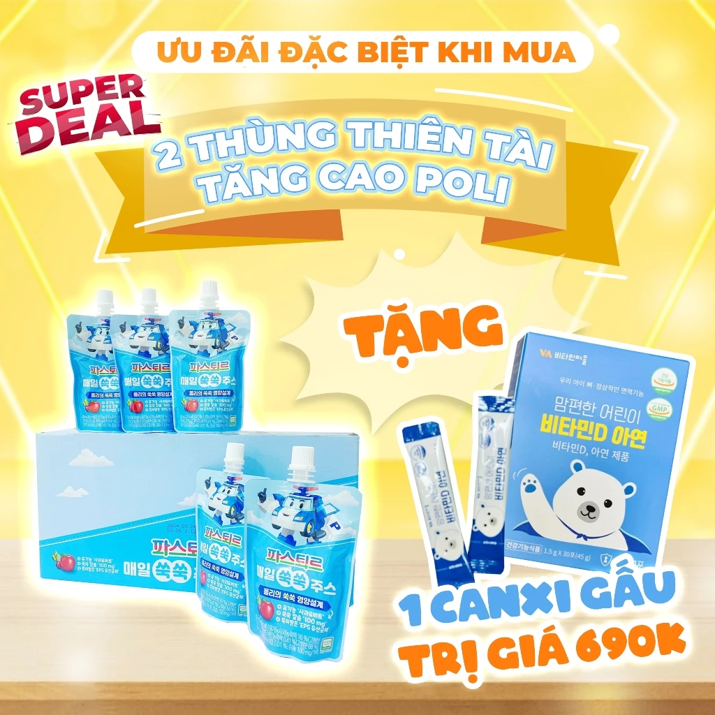 Mua 2 Thùng Lotte Tặng 1 Canxi Gấu cho bé ăn ngon tăng trưởng khoẻ mạnh