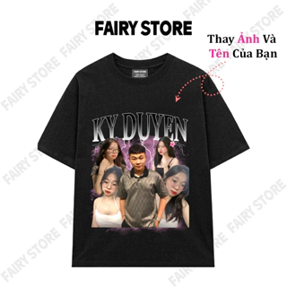 Áo Thun oversize, in ảnh người yêu lên áo, FAIRY, Cotton, From Unisex