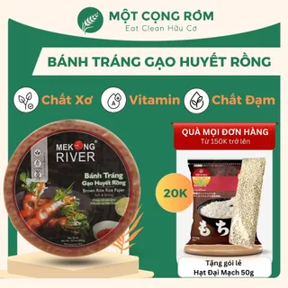 Bánh Tráng Gạo Lứt Huyết Rồng Mekong River Size 22cm 300gr (30 cái), Bánh Tráng Cuốn Rau Củ Eatclean | Một Cọng Rơm