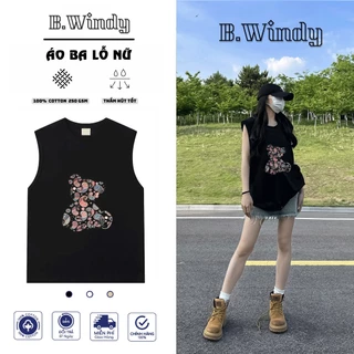 Áo Ba Lỗ Nữ Form rộng Tank Top Nữ BWINDY BW02 Cotton 100% Dày Dặn in chữ Phong Cách Unisex