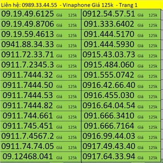 Sim số Vinaphone dễ nhớ giá rẻ dễ mua