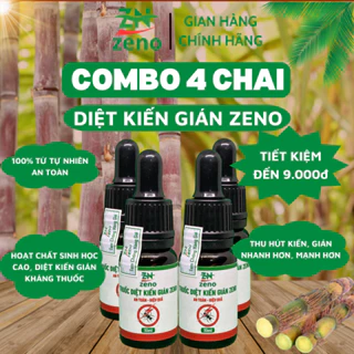 [COMBO 4 CHAI] diệt Kiến, Gián ZENO 10ml, diệt Kiến, Gián Kháng, diệt tận gốc kiến hôi, đen, gián mỹ