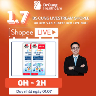 DRCUNG BỘ ĐÔI Siro Tăng Sức Đề Kháng Cho Bé Kinder Immune Syrup Doppelherz Đức - Bổ Sung Vitamin A, D3, Vitamin C, Kẽm