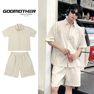 Set Bộ Sơmi Đũi Nam Cộc Tay Form Basic Godmother