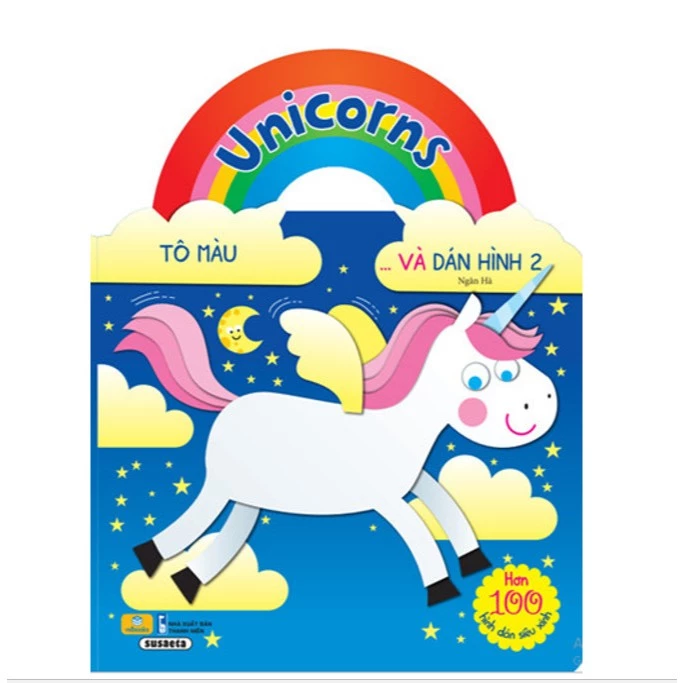 Sách - Unicorns Tô Màu Và Dán Hình - Hơn 100 hình dán siêu xinh - ndbooks