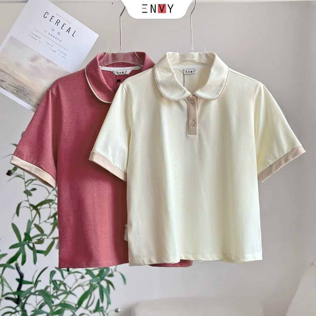 Áo Thun Polo Nữ Tay Ngắn Phối Viền ENVY AT157