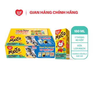 Lof Malto_sữa lúa mạch socola bạc hà thùng 48 hộp x 180ml