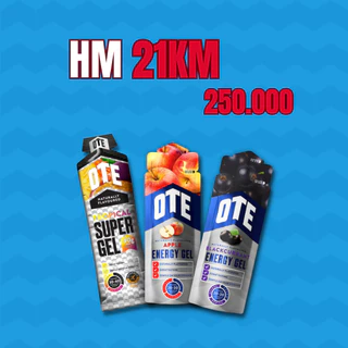 Combo OTE Half Marathon HM 21KM gồm gel liquid, bánh năng lượng, hỗ trợ nạp năng lượng và hồi phục nhanh