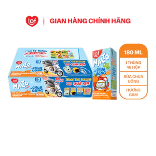 Lof Malto_Sữa chua uống hương cam thùng 48 hộp x 180ml