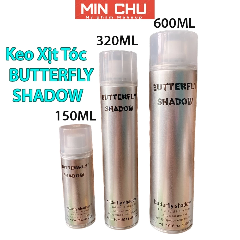 Gôm xịt tóc Butterfly Shadow 150ml 320ml 600ml Chính hãng, Gôm bạc giữ nếp tạo kiểu nam nữ