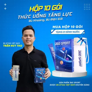 Thức Uống Tăng Lực 360 SPORT - Hộp 10 Gói Chứa LEVAGEN+ Giúp Giảm Chuột Rút, Tỉnh Táo, Bù Khoáng, Bù Điện Giải