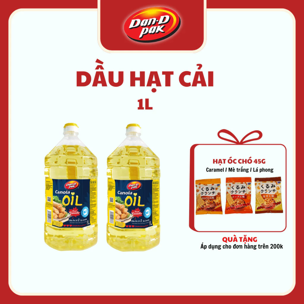 Dầu cải canola oil 2 lít Dan D Pak