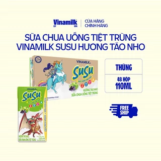 Sữa chua uống hương táo nho Vinamilk Susu - Thùng 48 hộp 110ml.