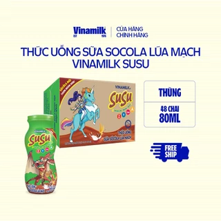 Thức uống sữa Socola lúa mạch Vinamilk Susu - Thùng 48 chai 80ml