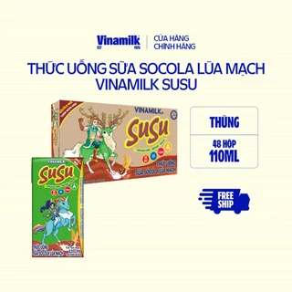 Thùng Thức Uống Sữa Socola Lúa Mạch SuSu Hộp 110ml - 48 hộp/Thùng