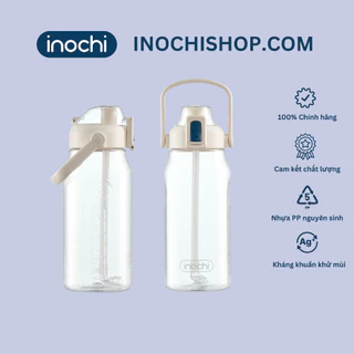 Bình nước trong suốt có quai cầm thích hợp thể dục, thể thao, đi làm Kita Claus INOCHI dung tích 1.5L