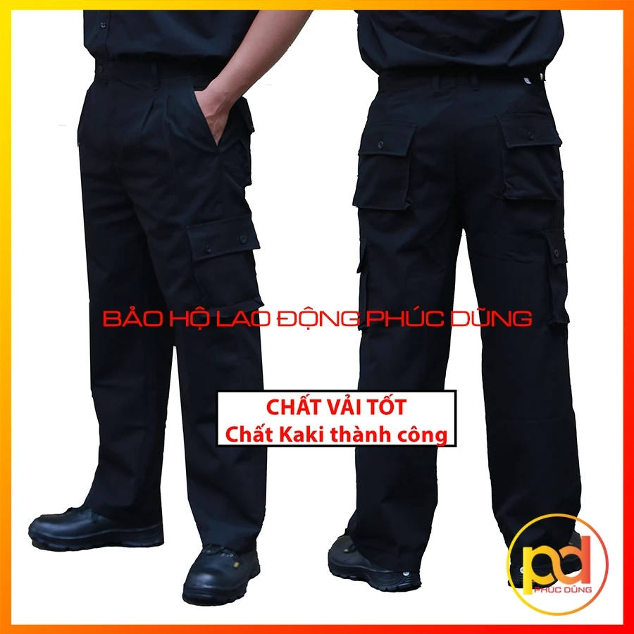 Quần tây túi hộp bảo vệ màu đen chuyên nghiệp giành cho bảo vệ, vệ sĩ,  cơ động cho nam