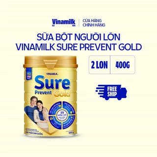 2 Hộp Sữa bột cho người lớn tuổi Vinamilk Sure Prevent Gold Hộp thiếc 400g