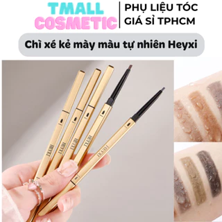 Chỉ kẻ chân mày thanh vàng Heyxi kèm đầu cọ xoán ốc, Bút chì kẻ lông mày 2 đầu màu sắc tự nhiên không lem không nhòe