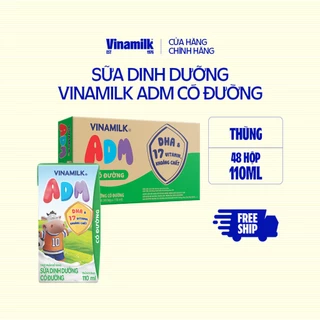 Sữa dinh dưỡng Vinamilk ADM Có Đường - Thùng 48 hộp 110ml