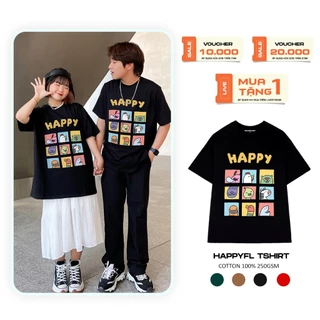 Áo thun HAPPY Basic Tee phông nam nữ tay lỡ [BRN 13]