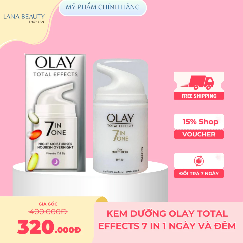 Kem Dưỡng Olay Total Effects 7 In 1 Ngày Và Đêm Dưỡng Da , Tái Tạo Và Làm Đẹp Da, Chống Lão Hóa