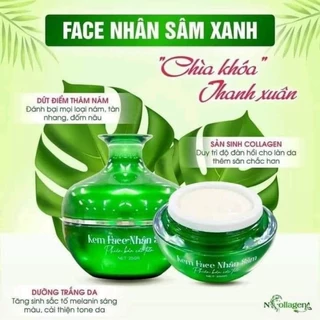 Kem dưỡng ẩm - Kem face nhân sâm xanh dưỡng trắng da giảm nám tàn nhang Ncollagen 25g