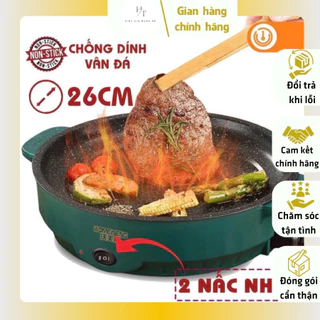 🍳 Chảo Nướng Điện Shanban Không Khói 26cm Chống Dính Vân Đá Cao Cấp