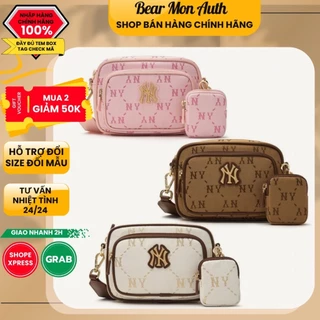 Túi Đeo Chéo MLB Dia Monogram Camera Bag New York Yankees 7Acrmda4 Màu Trắng Nâu Hồng