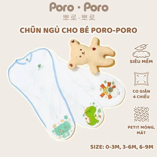 Nhộng Chũn Cho Bé, Túi Ngủ Cho Bé Chống Giật Mình Poro - Poro Chất Liệu Bamboo