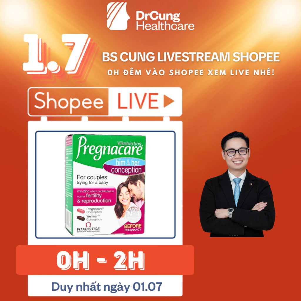 Bác Sĩ Cung Viên Uống Tăng Khả Năng Thụ Thai Pregnacare Him & Her Conception - Bổ Sung Vitamin, Khoáng Chất, Bổ Trứng