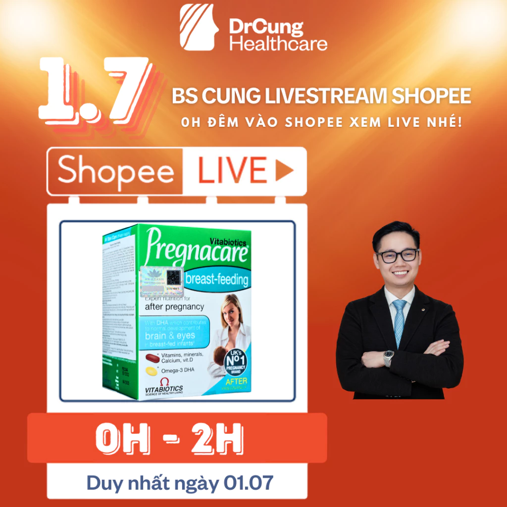 Bác Sĩ Cung Pregnacare Breast feeding - Vitamin Tổng Hợp Cho Mẹ Sau Sinh, Omega 3, DHA, Tăng Sức Đề Kháng (84 Viên)