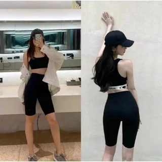 Quần Legging lửng nữ chất đẹp co giãn 4 chiều,quần ngố nâng mông tôn dáng gọn gàng