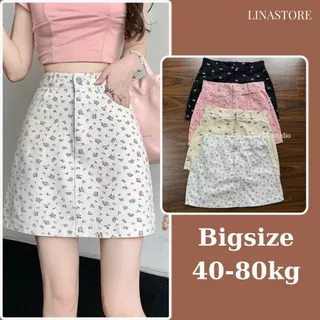 Có Bigsize Váy Nữ Chân Váy Chữ A Ngắn Gơn Phố Có Quần Lót Trong Chất Liệu Jean Họa Tiết Hoa Nhí Linastore 059