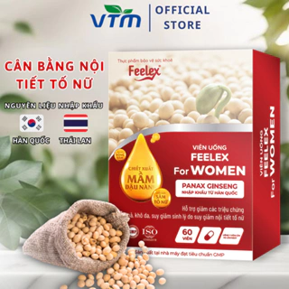 Viên uống mầm đậu nành Feelex For Women hỗ trợ cân bằng nội tiết tố, tăng cường sinh lý nữ - 60v