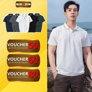 Áo polo nam không đường may bo kẻ POLIDO vải cotton thoáng mát mềm mại form slimfit co giãn 4 chiều thoải mái