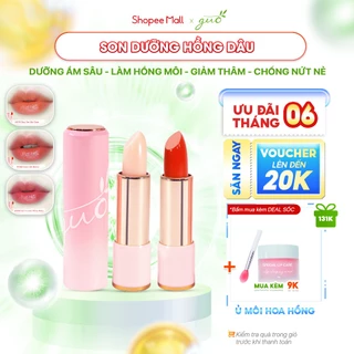 Son Dưỡng Hồng Dâu Có Màu Mờ Thâm Hồng Môi 0% chì - 0% Silicones GUO 5gr