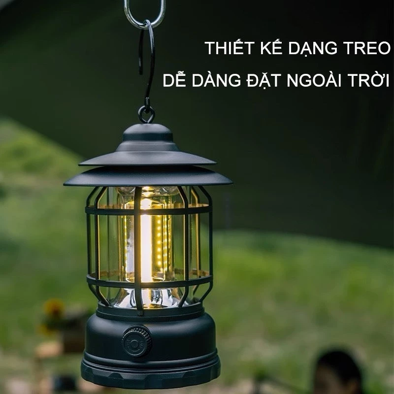 Đèn Cắm Trại Dã Ngoại Du lịch Dùng Pin Sạc USB Tích Điện 1200mAh Thương Hiệu Tmountain, Ánh Sáng Vàng Trang Trí - DCP10