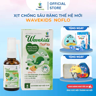 Xịt răng wavekids Noflo ngăn ngừa sâu răng,sún răng, ố vàng bảo vệ men răng, chai 30ml Vị cam