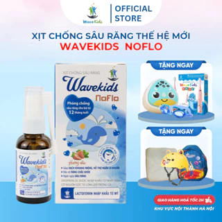 Xịt chống sâu răng thế hệ mới Wavekids NoFlo ngăn ngừa vi khuẩn làm sạch khoang miệng bảo vệ răng bé khỏe hương dâu