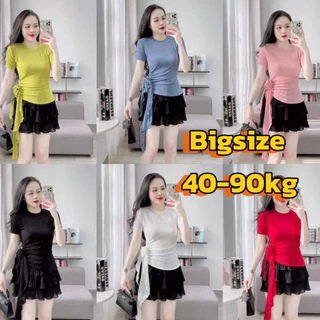 [ khai trương ] - MS202 - ÁO NHÚN EO PHỐI HOA - Bigsize 40-90kg